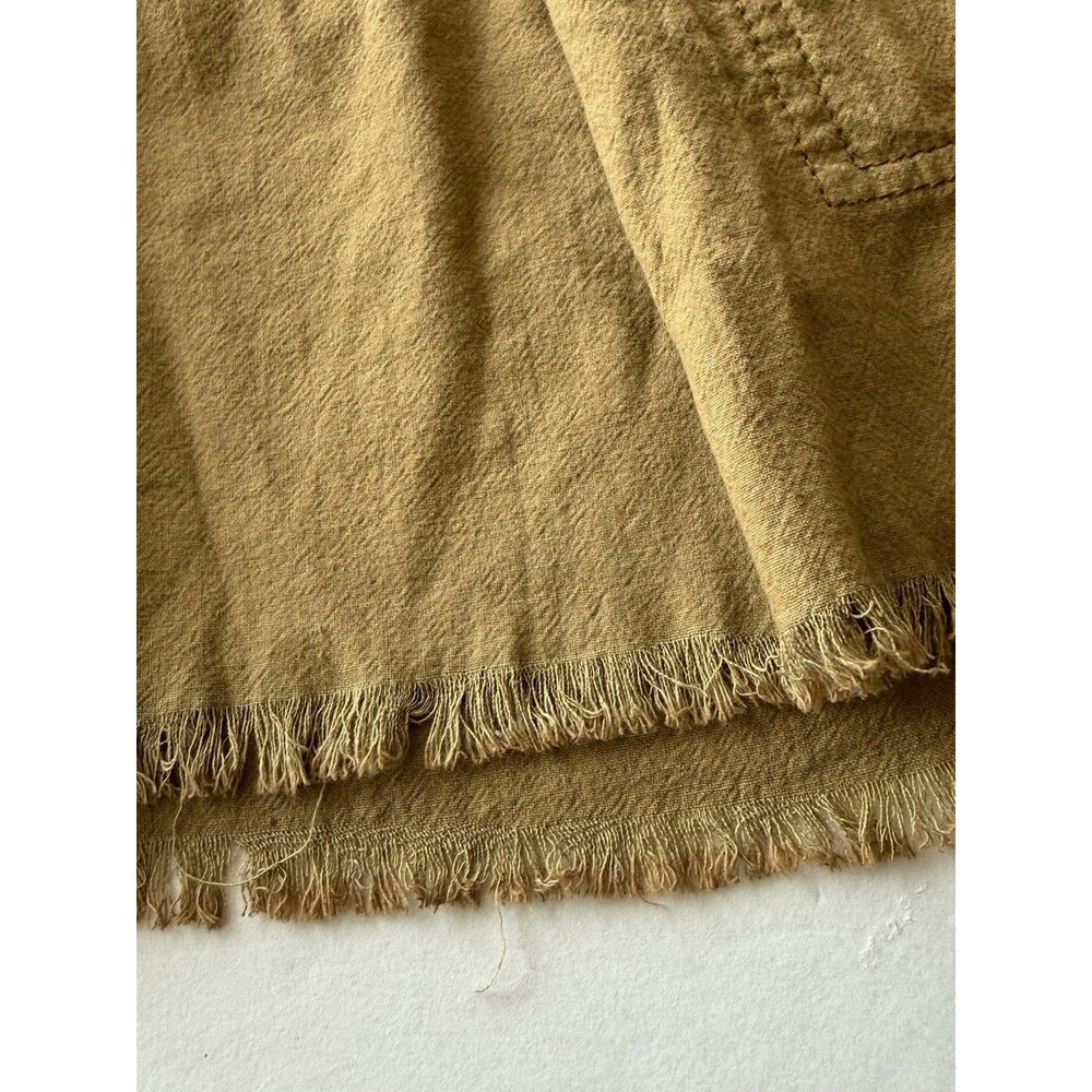 Free People Mariposa Mini Skirt Cocoa Pleated Utility Cotton Raw Hem XS NWT - Picture 3 of 9
